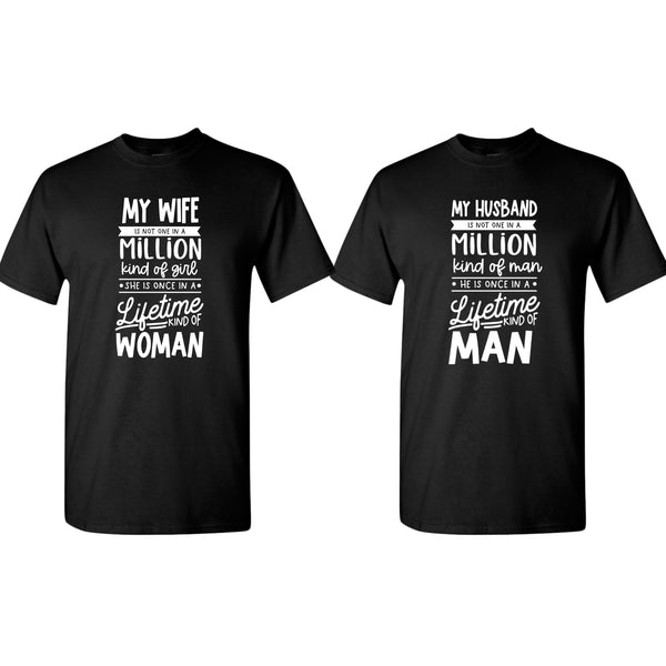 My Wife is not 1 in a million kind of girl T-shirt, Couple Matching T-shirt - Fivestartees