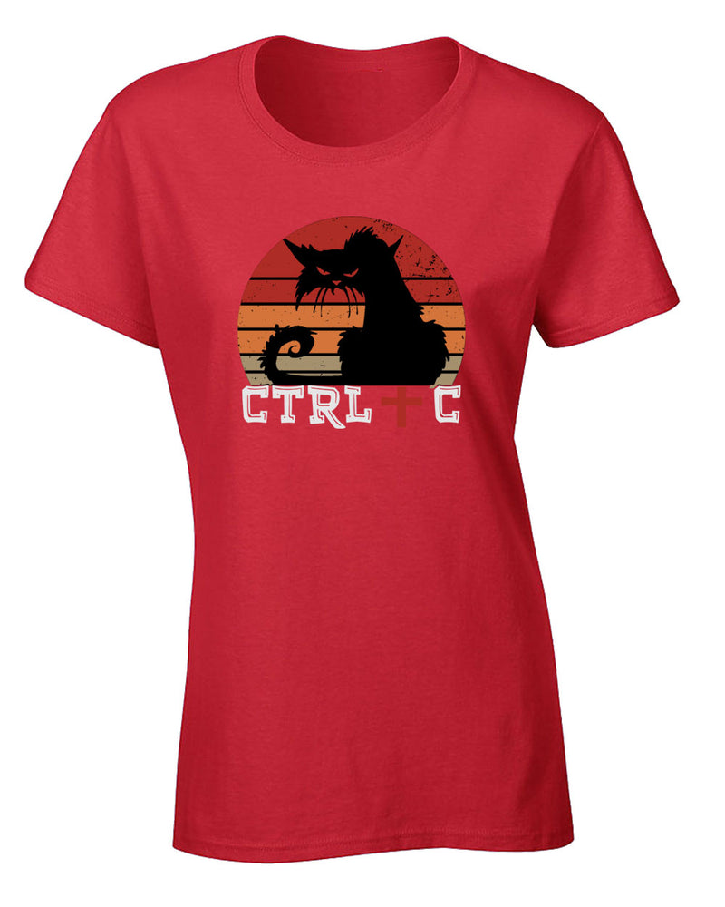 Control c funny Halloween black cat t-shirt women tees - Fivestartees