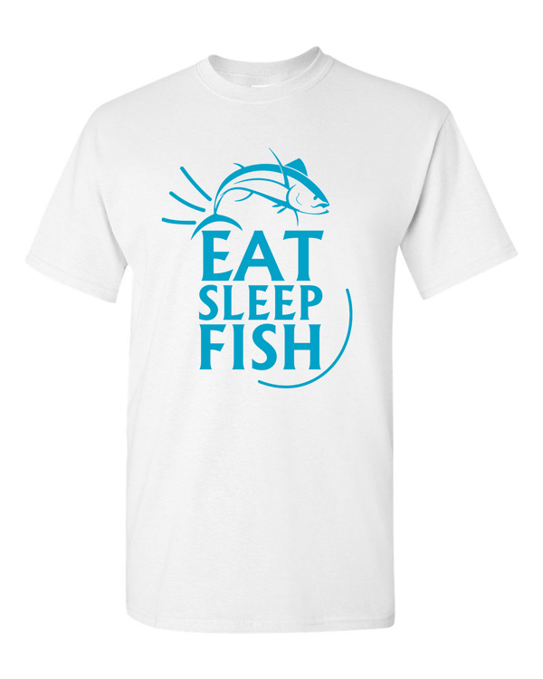 Eat Sleep Fish T Shirt Funny Sarcastic Tees Novelty Fishing Tees dad t-shirt - Fivestartees