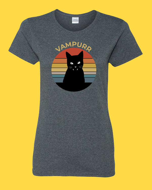 Vampuur Halloween T-shirt, Black cat Women T-shirt - Fivestartees