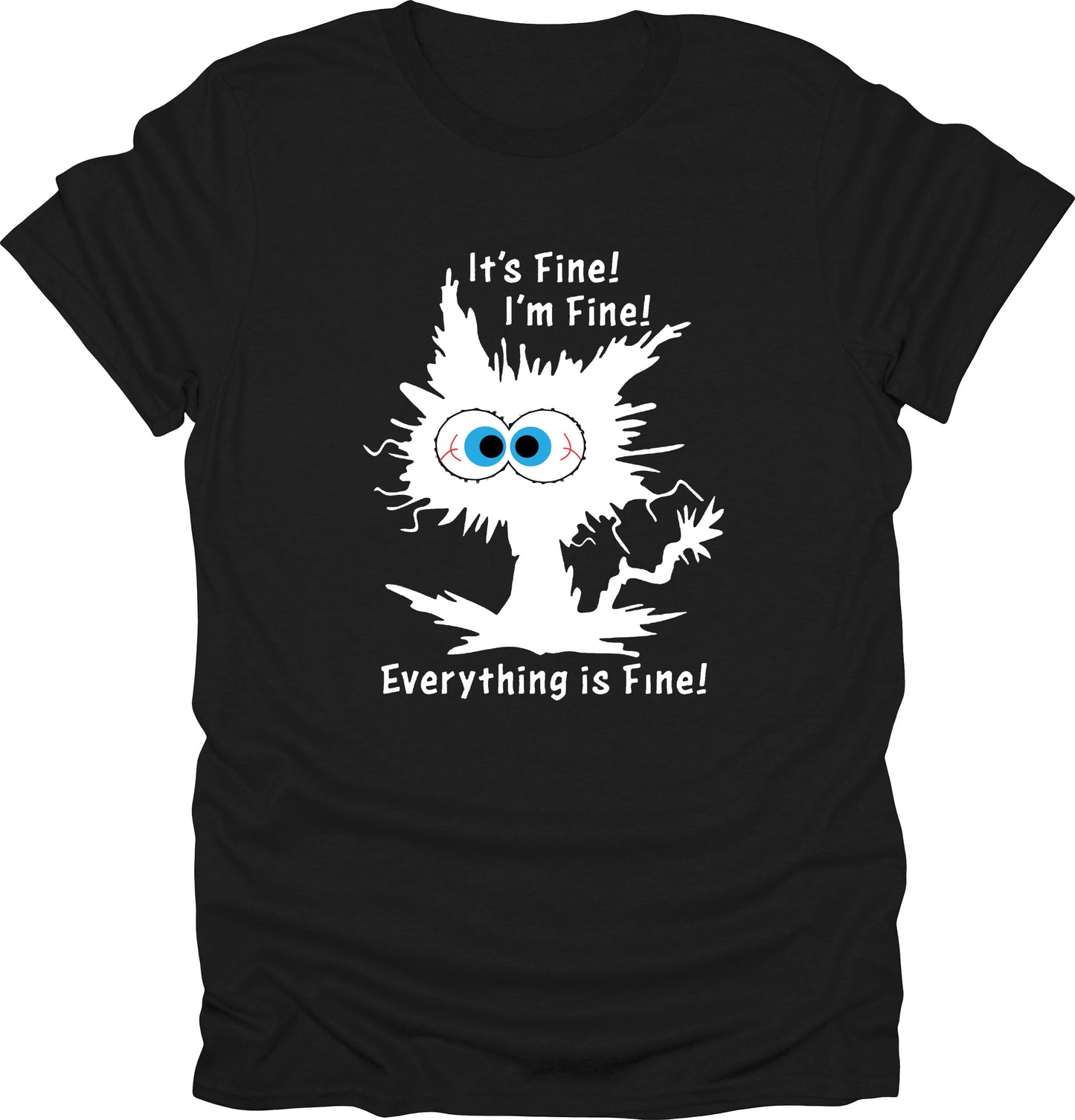 I'm Fine Everything Is Fine Shirt, Cute Black Cat Tee, Sarcasm T-Shirt