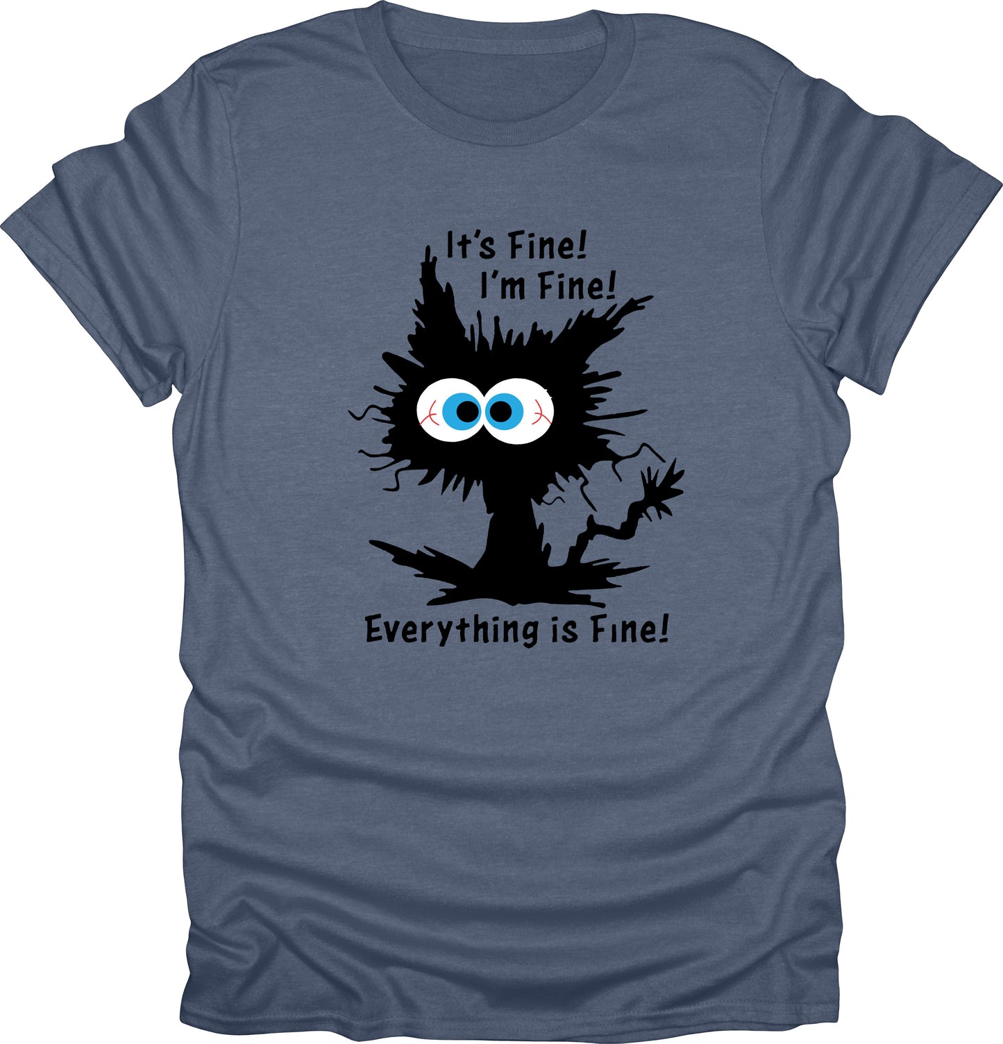 I'm Fine Everything Is Fine Shirt, Cute Black Cat Tee, Sarcasm T-Shirt