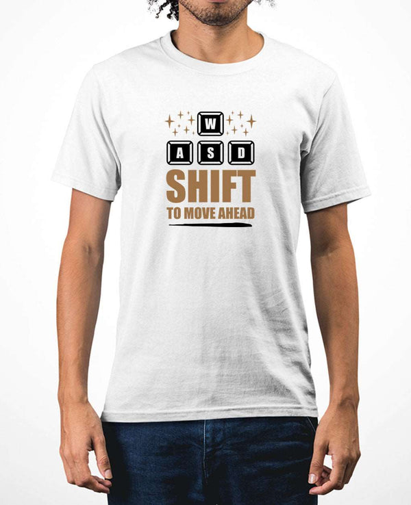 awsd shift to move ahead gamer t-shirt, funny gaming t-shirt - Fivestartees