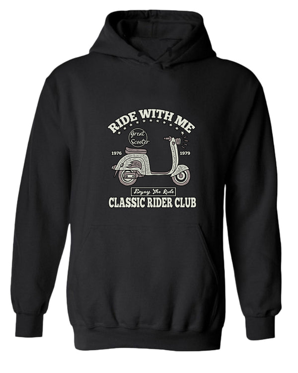 Ride with me classic rider club motorcycle hoodie - Fivestartees