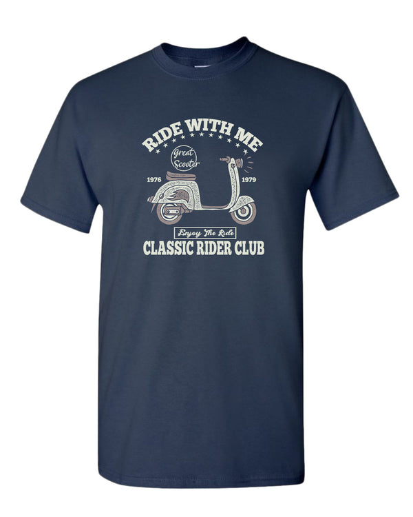 Ride with me classic rider club motorcycle t-shirt - Fivestartees