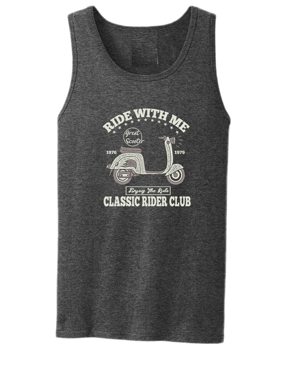 Ride with me classic rider club motorcycle tank top - Fivestartees