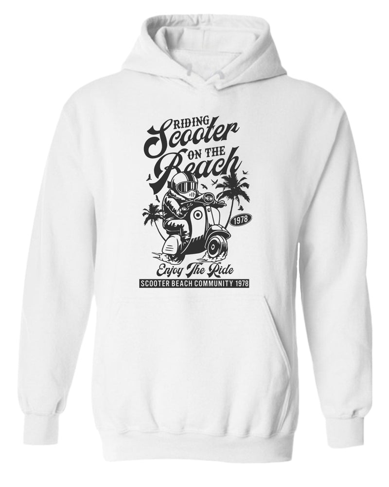 Riding scooter on the beach, enjoy the ride hoodie - Fivestartees