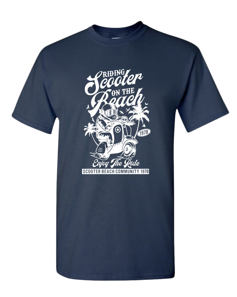 Riding scooter on the beach, enjoy the ride t-shirt - Fivestartees