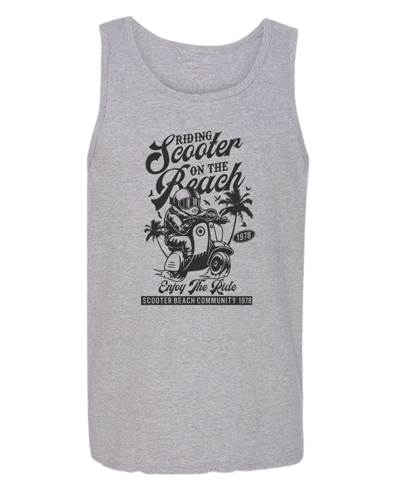 Riding scooter on the beach, enjoy the ride tank top - Fivestartees
