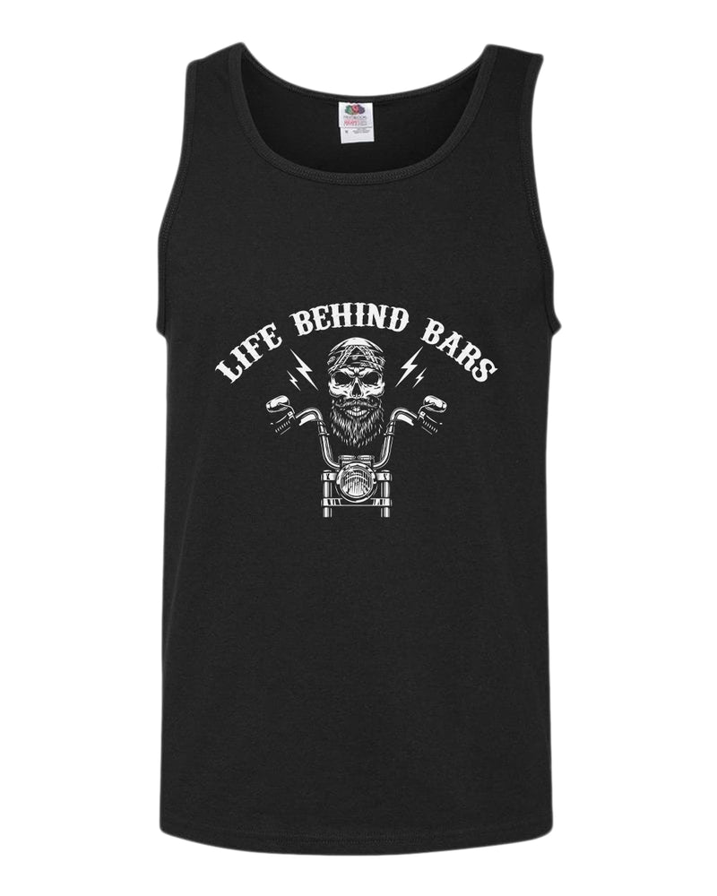 Old rider life behind bars motorcycle tank top - Fivestartees