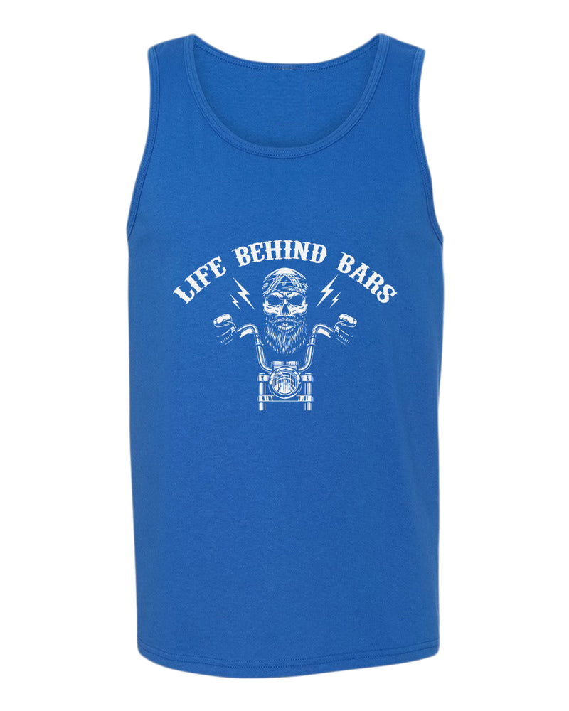 Old rider life behind bars motorcycle tank top - Fivestartees