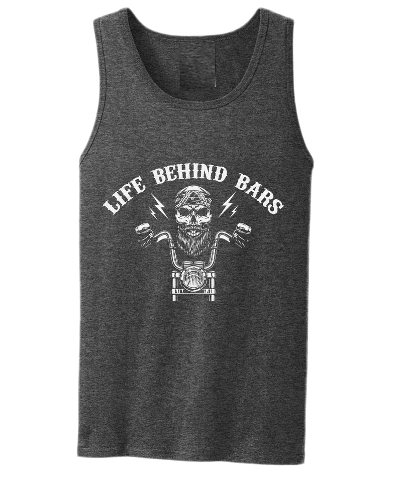 Old rider life behind bars motorcycle tank top - Fivestartees