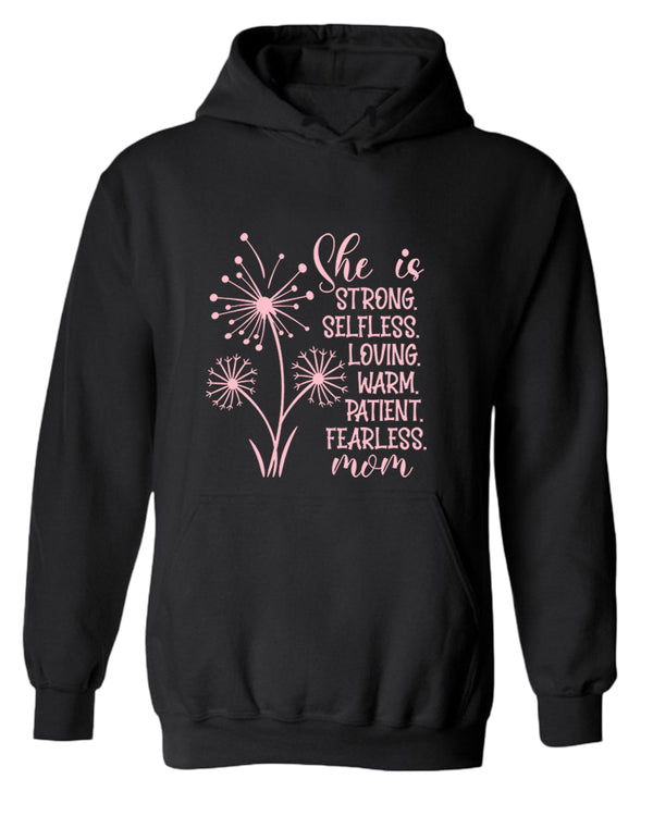 She is strong, selfless, loving mom hoodie - Fivestartees