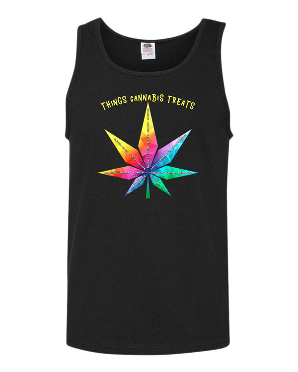 Things cannab*s treats tank top, colorful leaf tank top - Fivestartees