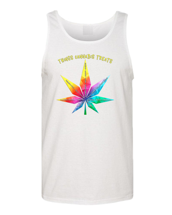 Things cannab*s treats tank top, colorful leaf tank top - Fivestartees