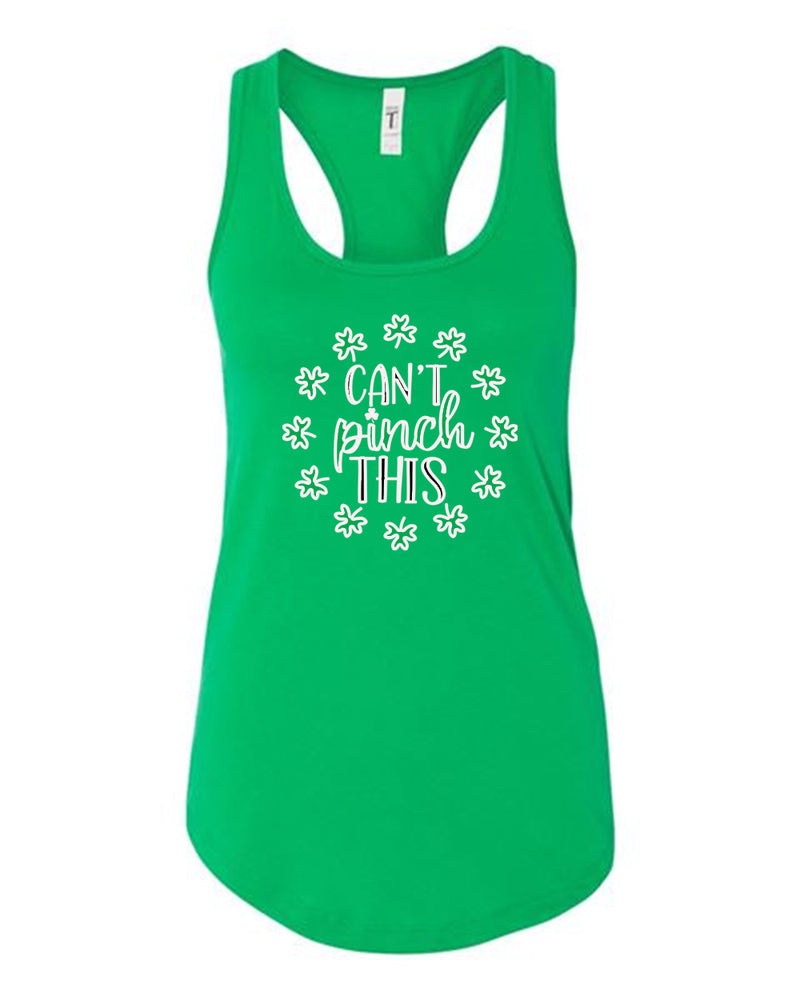 I can't pinch this women racerback st patrick's day tank top - Fivestartees