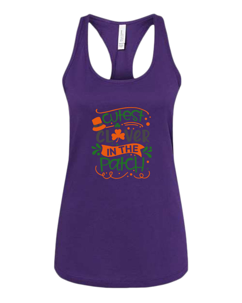 Cutest clever in the patch tank top women racerback st patrick's day tank top - Fivestartees