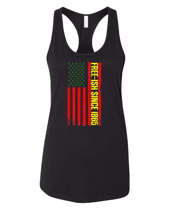 American flag juneteenth tank top green yellow red flag tank tops - Fivestartees