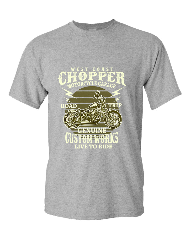 West chopper motorcycle garage t-shirt - Fivestartees