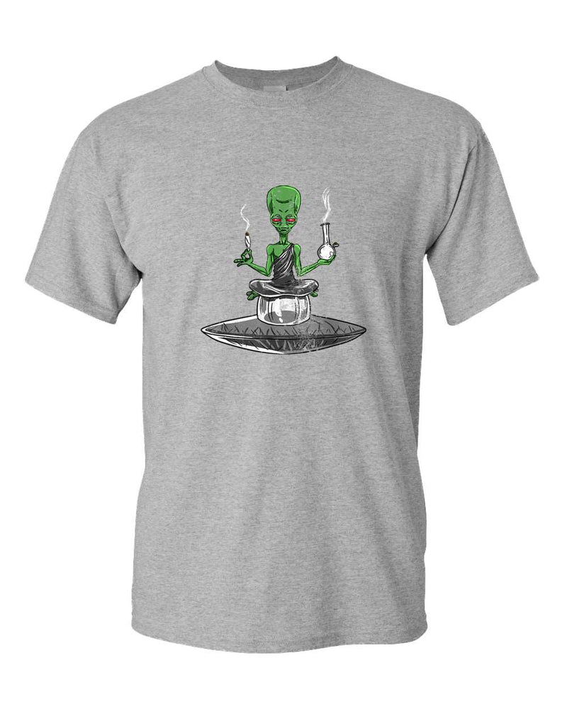 Alien meditation t-shirt, smoke tees - Fivestartees