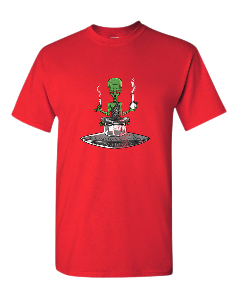 Alien meditation t-shirt, smoke tees - Fivestartees