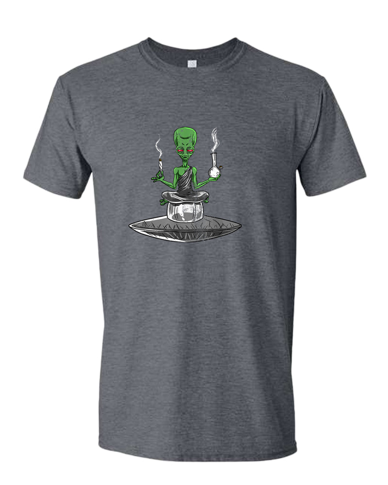 Alien meditation t-shirt, smoke tees - Fivestartees