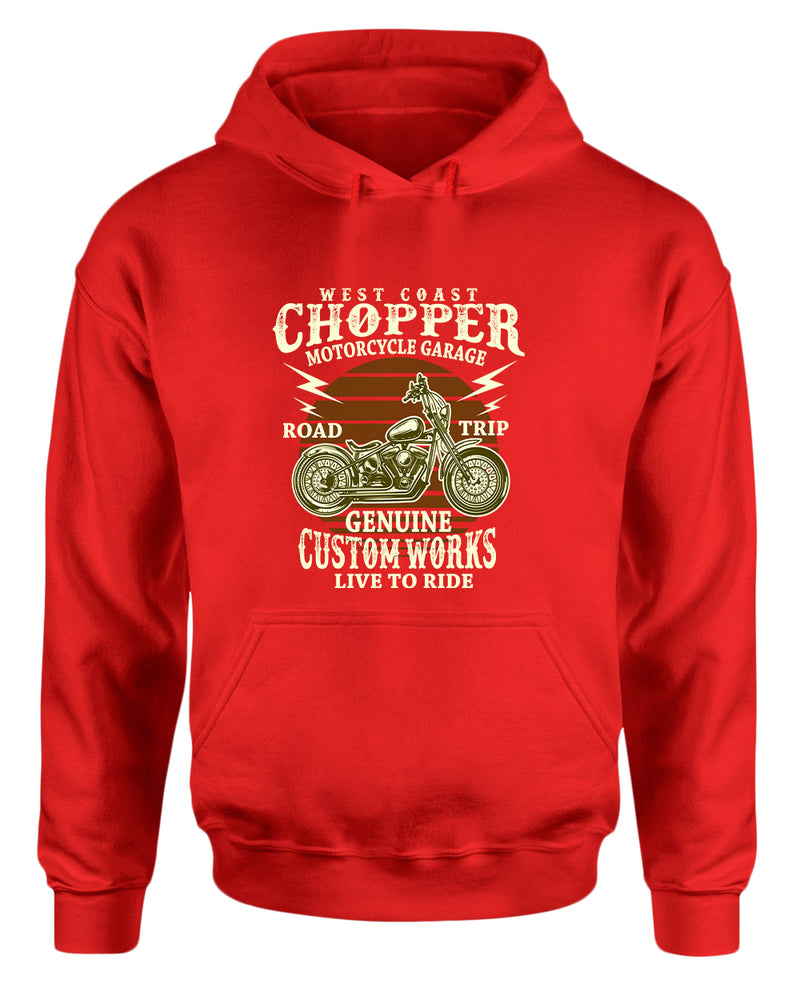 West chopper motorcycle garage hoodie - Fivestartees