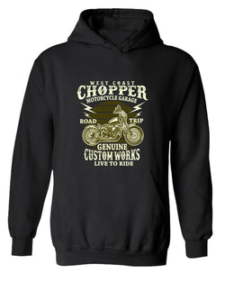 West chopper motorcycle garage hoodie - Fivestartees