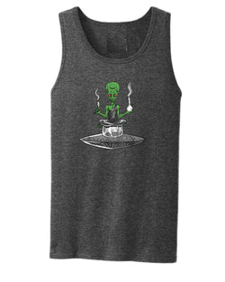 Alien meditation tank top, smoke tank tops - Fivestartees