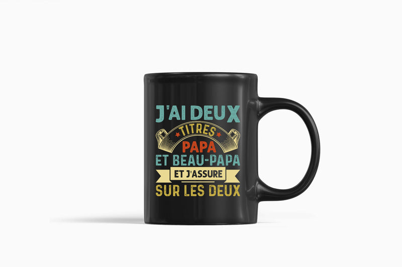 J'ai deux titres papa et beau-papa Coffee Mug, french dad Coffee Mugs - Fivestartees