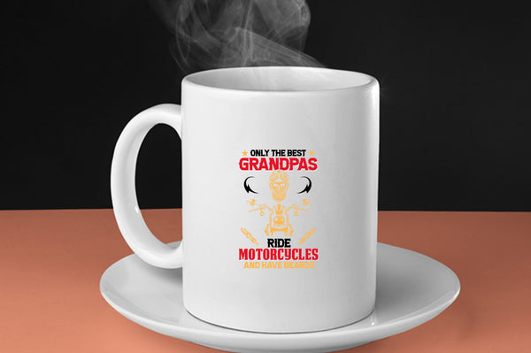 Only the best grandpas ride motorcycles and have beards Coffee Mug - Fivestartees