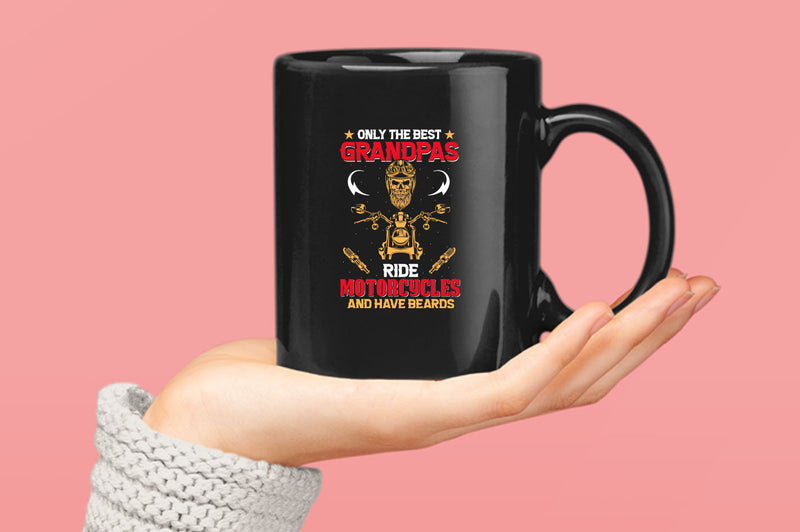 Only the best grandpas ride motorcycles and have beards Coffee Mug - Fivestartees