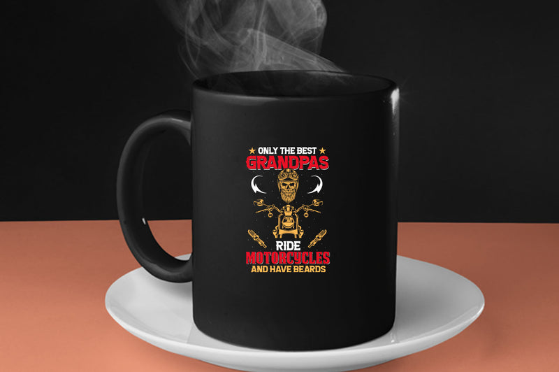 Only the best grandpas ride motorcycles and have beards Coffee Mug - Fivestartees