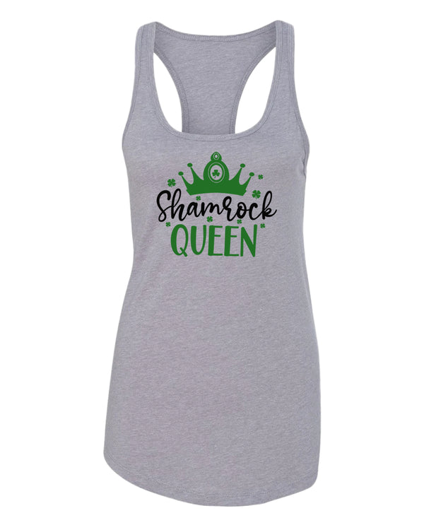 Shamrock Queen tank top women racerback st patrick's day tank top - Fivestartees