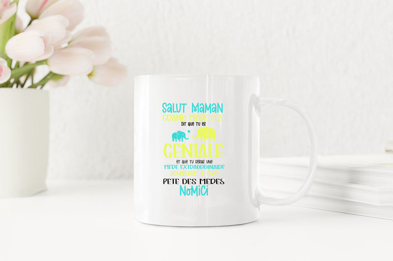 Salut maman grand mere m'a dit que tu es geniale Coffee Mug, frenc Coffee Mug, dad Coffee Mugs - Fivestartees