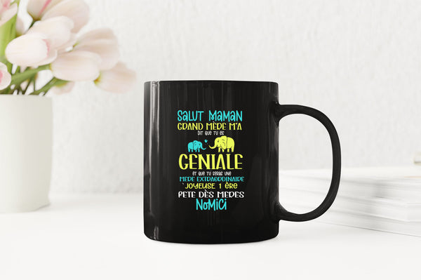Salut maman grand mere m'a dit que tu es geniale Coffee Mug, frenc Coffee Mug, dad Coffee Mugs - Fivestartees