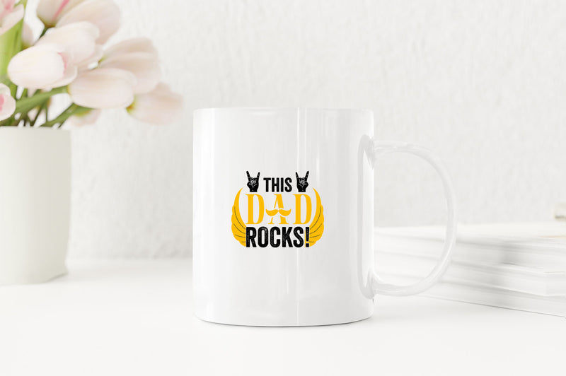 This dad rocks Coffee Mug, music dad Coffee Mug - Fivestartees