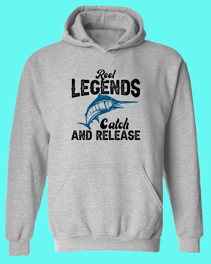 Reel Legends catch and release hoodie fishing tees