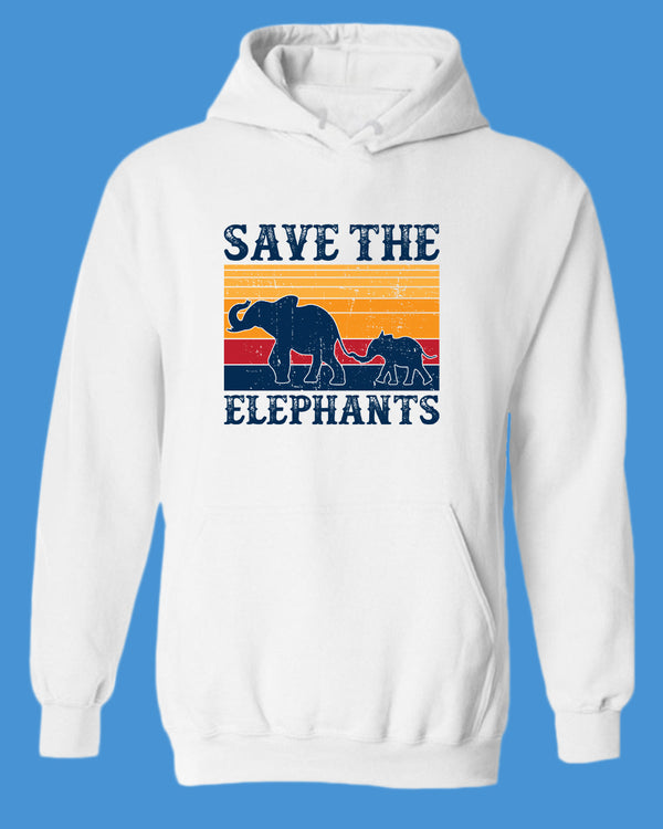 Save the Elephant Hoodie, vegetarian Hoodie - Fivestartees