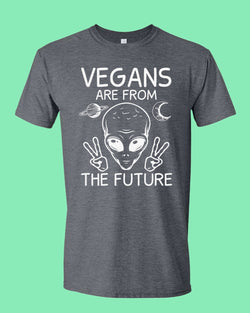 Vegans Are from The Future T-shirt, vegetarian T-shirt - Fivestartees