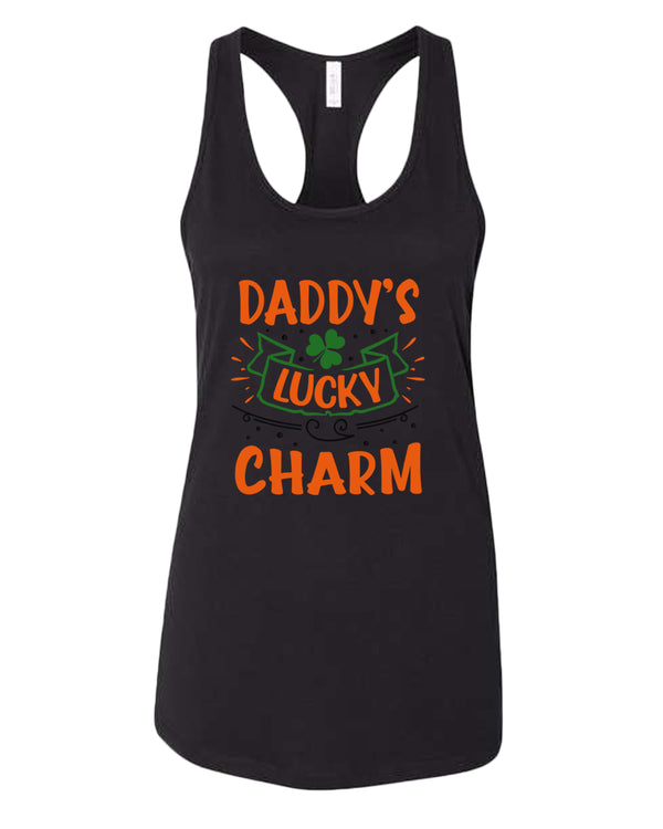 Daddy's lucky charn tank top women racerback st patrick's day tank top - Fivestartees