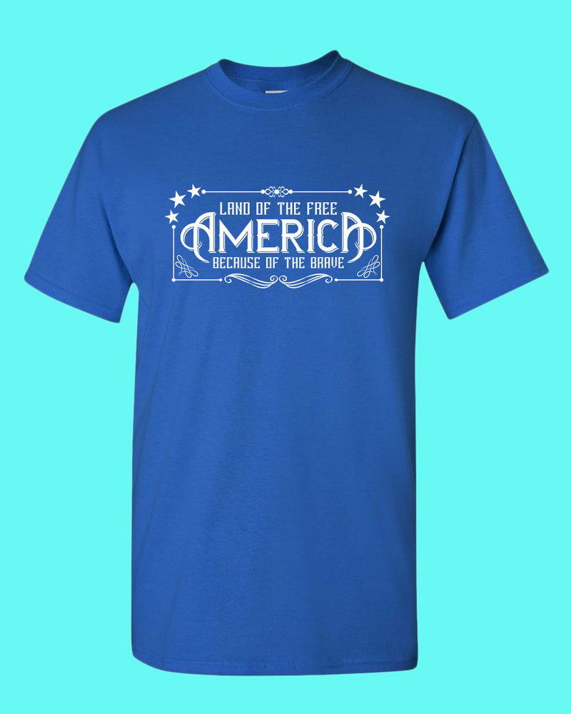 Land of the Free Because of the Brave T-shirt American T-shirt - Fivestartees