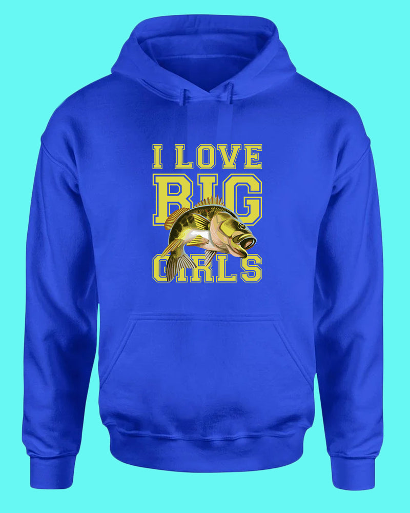 I love big girls fishing hoodie - Fivestartees