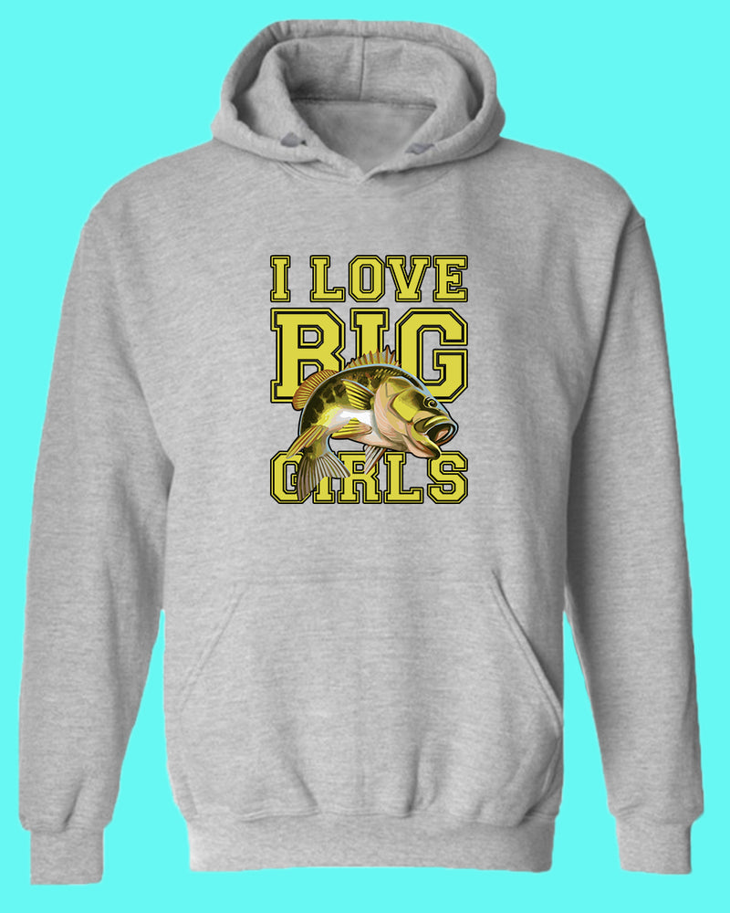 I love big girls fishing hoodie - Fivestartees