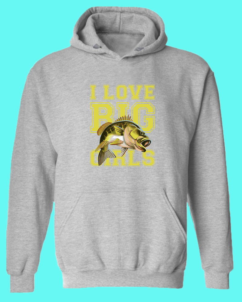 I love big girls fishing hoodie - Fivestartees