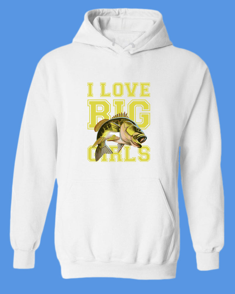 I love big girls fishing hoodie - Fivestartees