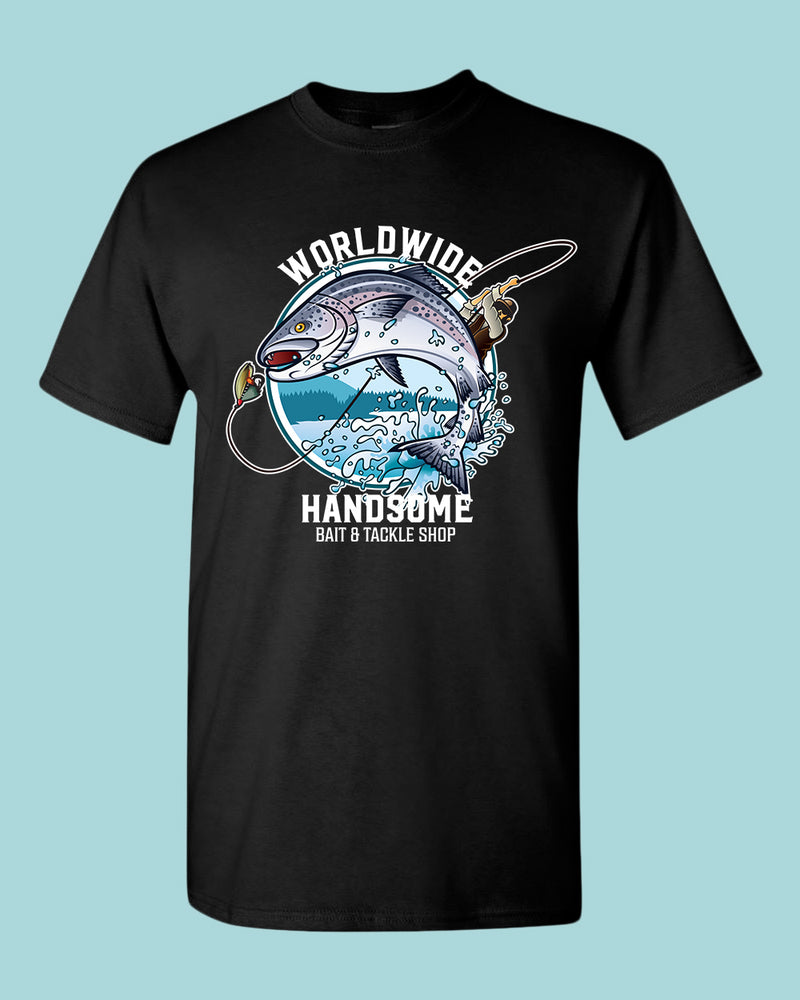 Worldwide Handsome bait and tackle shop t-shirt, fishing tees - Fivestartees