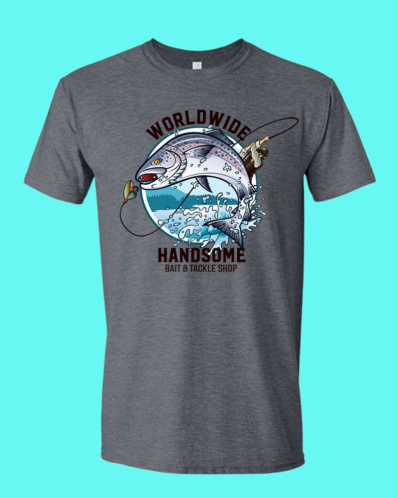 Worldwide Handsome bait and tackle shop t-shirt, fishing tees - Fivestartees