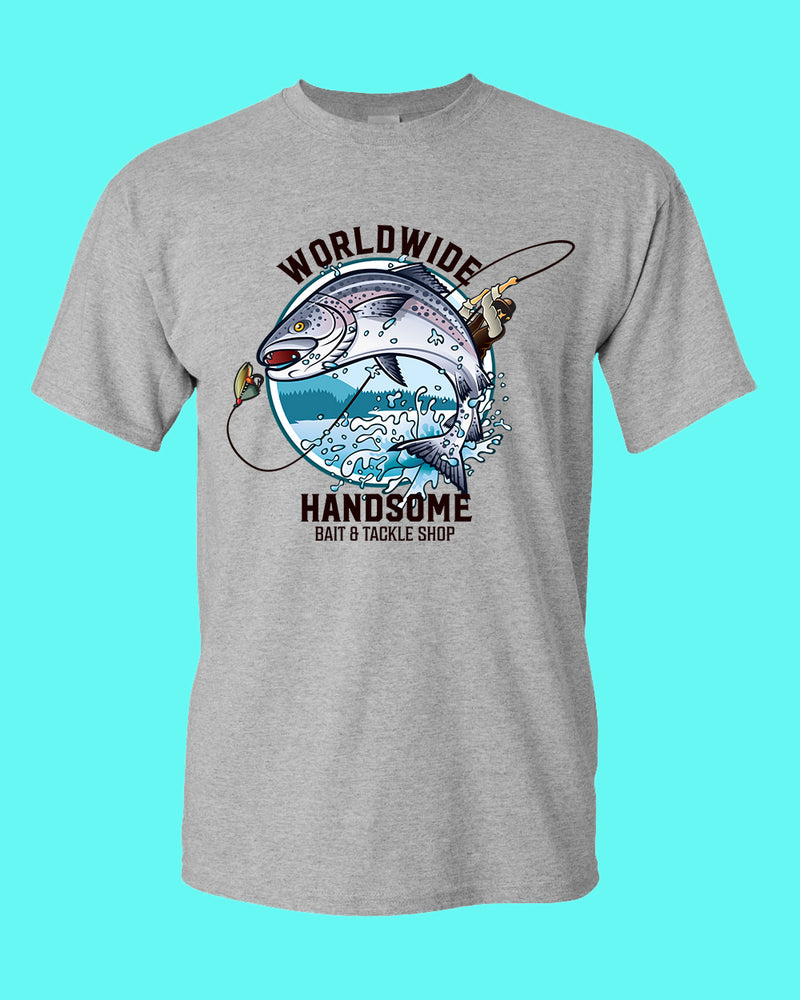 Worldwide Handsome bait and tackle shop t-shirt, fishing tees - Fivestartees