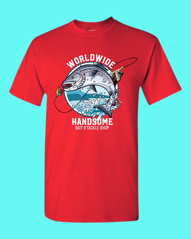 Worldwide Handsome bait and tackle shop t-shirt, fishing tees - Fivestartees